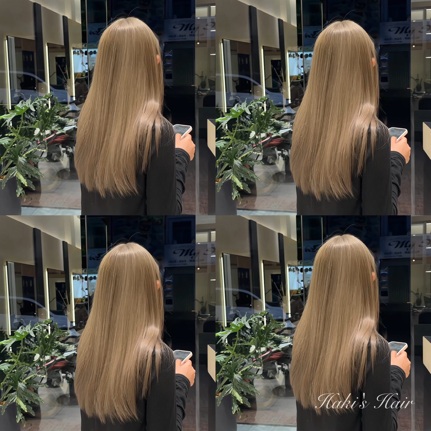 Kiểu tóc nâu khói sáng dài mượt